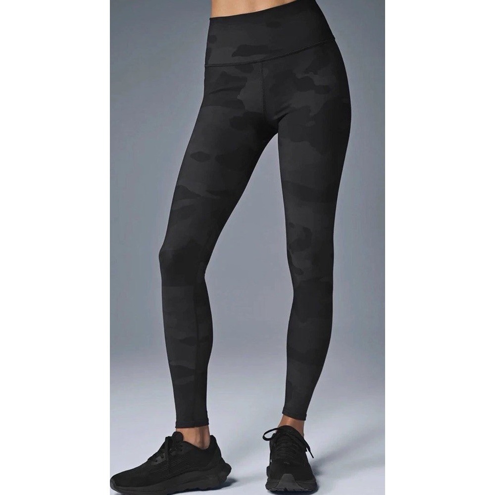 Alo Yoga Vapor Camo High-Waist Black Leggings Size M New